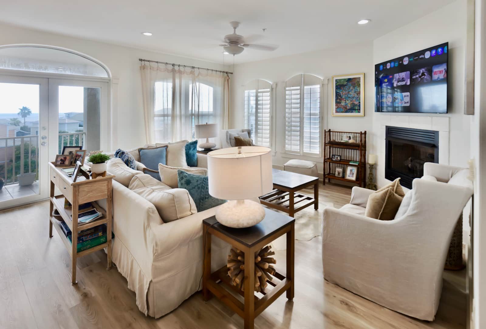 Open living and dining area